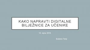 KAKO NAPRAVTI DIGITALNE BILJENICE ZA UENIKE 16 rujna