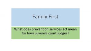 Family First What does prevention services act mean