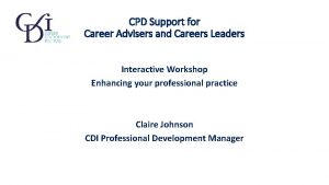 CPD Support for Career Advisers and Careers Leaders
