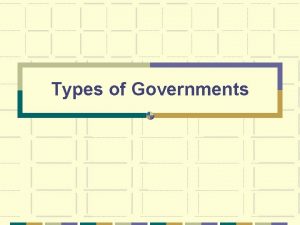 Types of Governments Blueprint Skill Governance Civics Define