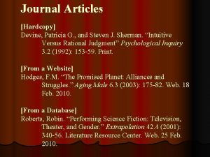 Journal Articles Hardcopy Devine Patricia G and Steven