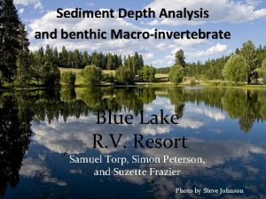Sediment Depth Analysis and benthic Macroinvertebrate Blue Lake