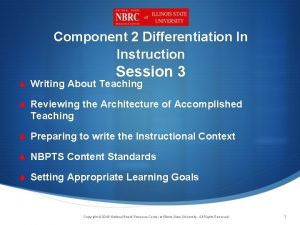 Component 2 Differentiation In Instruction Session 3 S