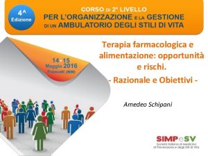 Terapia farmacologica e alimentazione opportunit e rischi Razionale