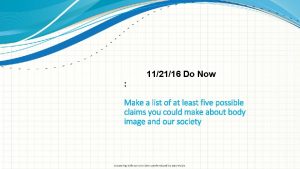 112116 Do Now Make a list of at