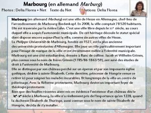 Marbourg en allemand Marburg Photos Delia Florea Net