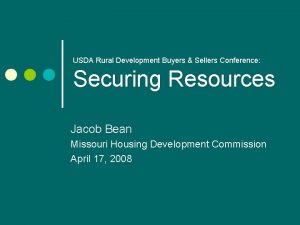 USDA Rural Development Buyers Sellers Conference Securing Resources