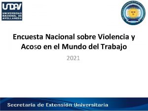 Encuesta Nacional sobre Violencia y Acoso en el