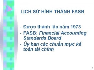LCH S HNH THNH FASB c thnh lp