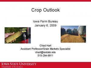 Crop Outlook Iowa Farm Bureau January 6 2009