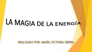 REALIZADO POR MARA VICTORIA SIERRA La energa desde