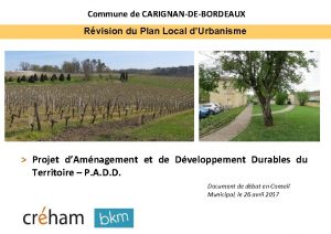 Commune de CARIGNANDEBORDEAUX Rvision du Plan Local dUrbanisme