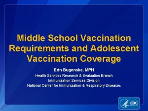 Middle School Vaccination Requirements and Adolescent Vaccination Coverage