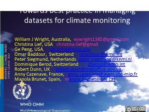 Towards best practice in managing datasets for climate