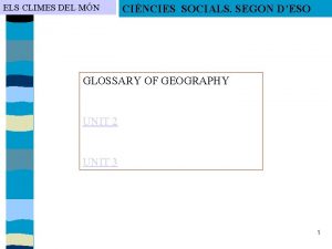 ELS CLIMES DEL MN CINCIES SOCIALS SEGON DESO