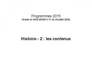 Programmes 2015 rviss en 2020 BOEN n 31