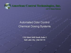 Automated Odor Control Chemical Dosing Systems 1152 West