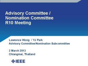 Advisory Committee Nomination Committee R 10 Meeting Lawrence