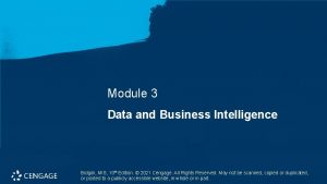 Module 3 Data and Business Intelligence Bidgoli MIS