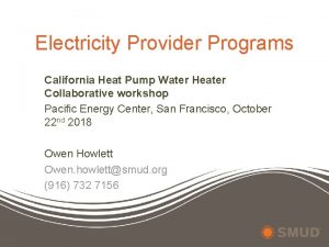 Electricity Provider Programs California Heat Pump Water Heater