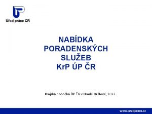 NABDKA PORADENSKCH SLUEB Kr P P R Krajsk