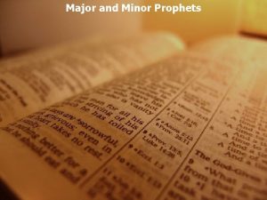 Major and Minor Prophets The Pentateuch Genesis teaches