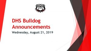 DHS Bulldog Announcements Wednesday August 21 2019 ATHLETE