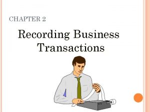 CHAPTER 2 Recording Business Transactions RECORDING PROCESS Debits