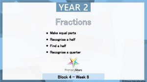 YEAR 2 Fractions Make equal parts Recognise a
