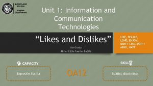 Unit 1 Information and Communication Technologies Likes and