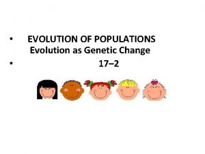 EVOLUTION OF POPULATIONS Evolution as Genetic Change 17