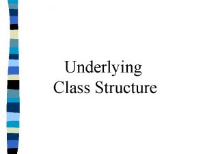 Underlying Class Structure Principle 1 Supportive Learning Envt