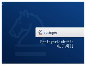 Springer Link The New Springer Link Platform URL