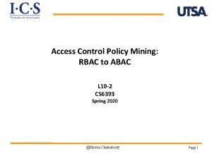 Access Control Policy Mining RBAC to ABAC L