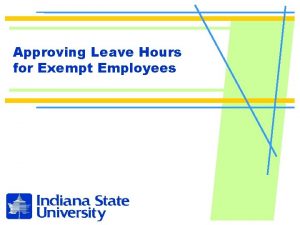 Approving Leave Hours for Exempt Employees Logging on