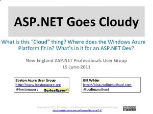 ASP NET Goes Cloudy What is this Cloud