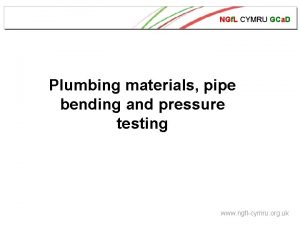 NGf L CYMRU GCa D Plumbing materials pipe