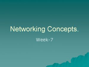 Networking Concepts Week7 Network Protocols Three Major Components