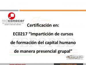 Certificacin en EC 0217 Imparticin de cursos de