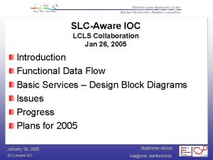 SLCAware IOC LCLS Collaboration Jan 26 2005 Introduction