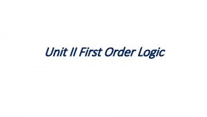 First order logic syntax