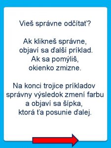 Vie sprvne odta Ak klikne sprvne objav sa