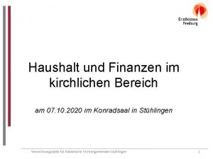 Haushalt und Finanzen im kirchlichen Bereich am 07