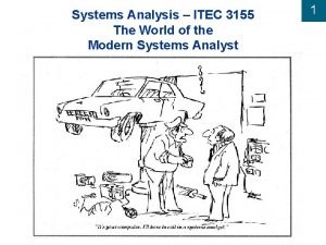 Systems Analysis ITEC 3155 The World of the