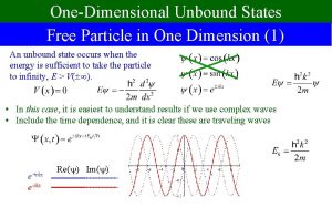 OneDimensional Unbound States Free Particle in One Dimension