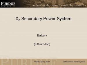 X 0 Secondary Power System Battery LithiumIon AAE