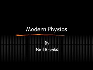 Modern Physics By Neil Bronks Atoms Mass Number