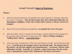 Joseph Conrads Heart of Darkness Themes 1 Self