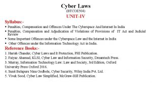 Cyber Laws BTCOE 504 UNITIV Syllabus Penalties Compensation