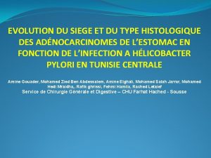 EVOLUTION DU SIEGE ET DU TYPE HISTOLOGIQUE DES